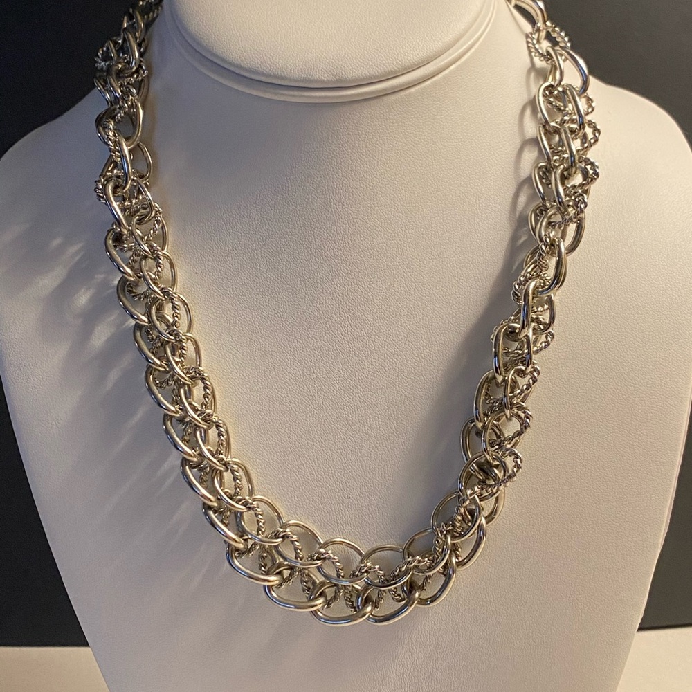 LOFT silver linked chain necklace
